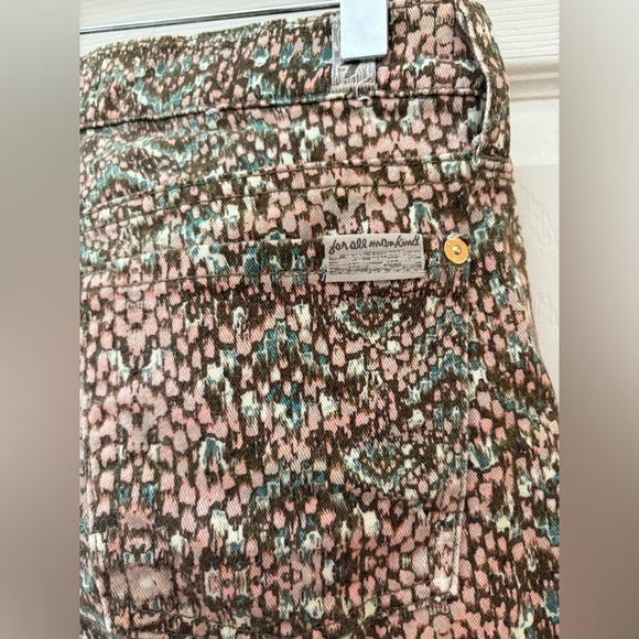 7 For all Mankind the skinny jeans in mosaic snake print size 28 pastel - Picture 6 of 16